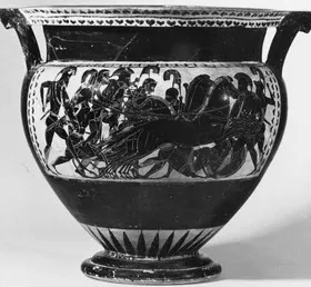 KRATER, COLUMN (ATHENIAN, BLACK-FIGURE)