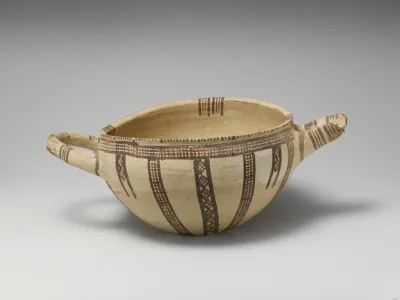 Terracotta two-handled bowl