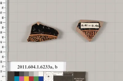 Terracotta fragments of kylikes (drinking cups)