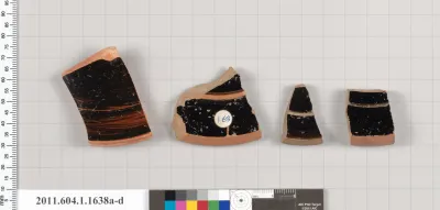 Terracotta fragments of kylikes (drinking cups)