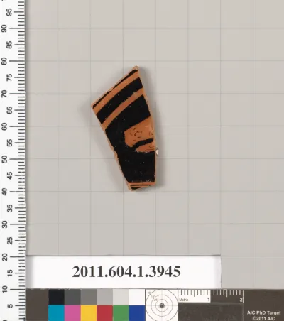 Terracotta fragment of a kylix (drinking cup)