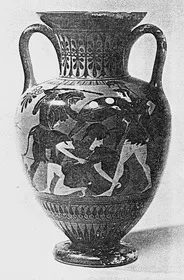 AMPHORA, NECK (ATHENIAN, BLACK-FIGURE)