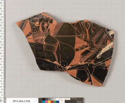 Terracotta fragment of a column-krater (bowl for mixing wine and water)