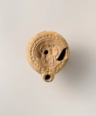 Terracotta oil lamp