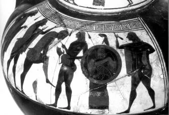 AMPHORA, NECK (ATHENIAN, BLACK-FIGURE)