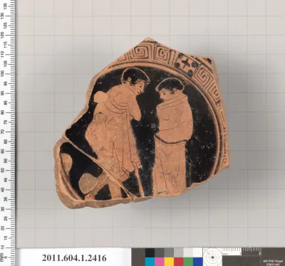 Terracotta fragment of a kylix (drinking cup)