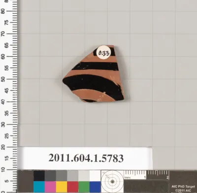 Terracotta rim fragment of a kylix: eye-cup (drinking cup)