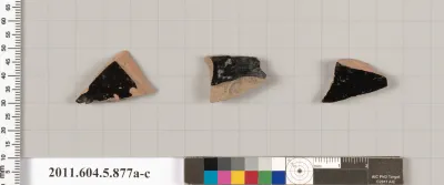 Terracotta fragments of kylikes (drinking cups)