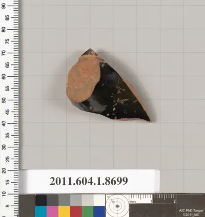 Terracotta fragment of a stemless kylix (drinking cup)