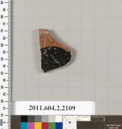 Terracotta fragment of a pot; glazed on the inside