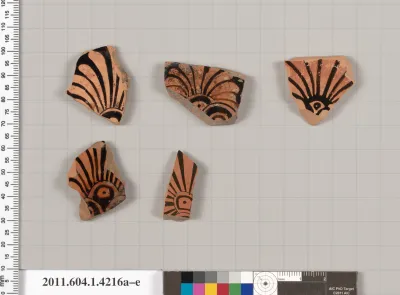 Terracotta fragments of kylikes (drinking cups)