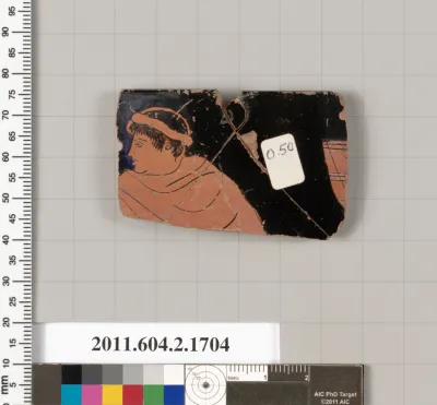 Terracotta rim fragment of a skyphos (deep drinking cup)