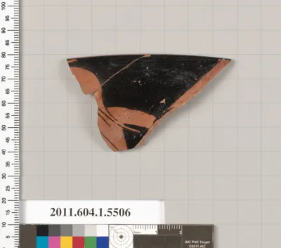 Terracotta rim fragment of a kylix (drinking cup)