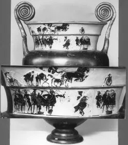 KRATER, VOLUTE, FRAGMENTS (ATHENIAN, BLACK-FIGURE)