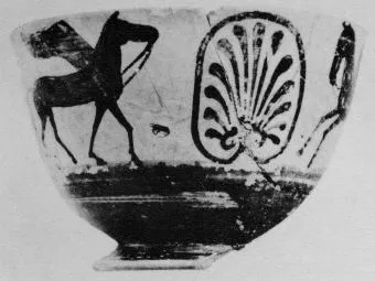 KYATHOS, FRAGMENT (ETRUSCAN, BLACK-FIGURE)