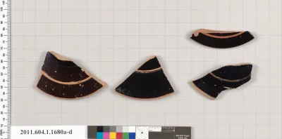 Terracotta fragments of kylikes (drinking cups)