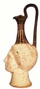 FIGURE VASE, OINOCHOE (SOUTH ITALIAN)