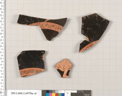 Terracotta fragments of a kylix (drinking cup)