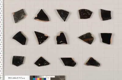 Terracotta fragments of kylikes (drinking cups)