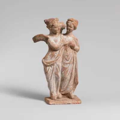 Terracotta statuette of Eros and Psyche