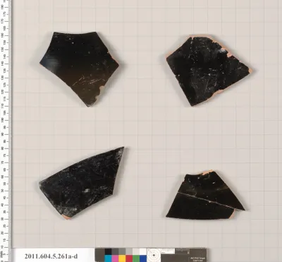 Terracotta fragments of kylikes (drinking cups)