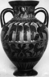 AMPHORA, NECK (ATHENIAN, BLACK-FIGURE)