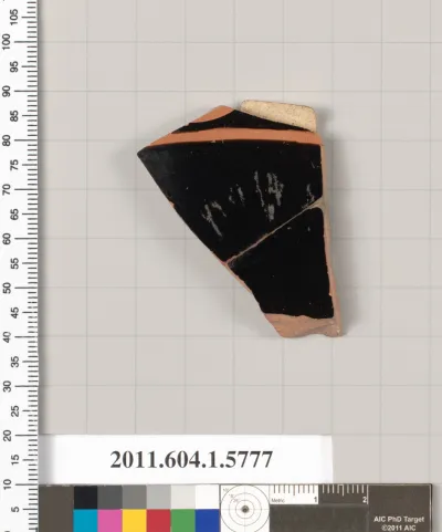 Terracotta fragment of a kylix: eye-cup  (drinking cup)