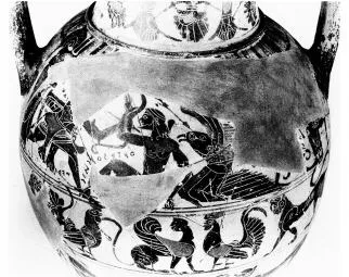AMPHORA, NECK (ATHENIAN, BLACK-FIGURE)