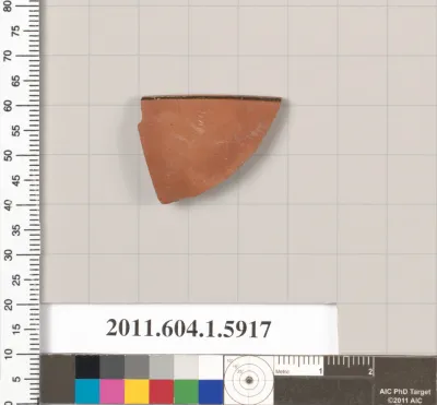 Terracotta rim fragment of a kylix (drinking cup)