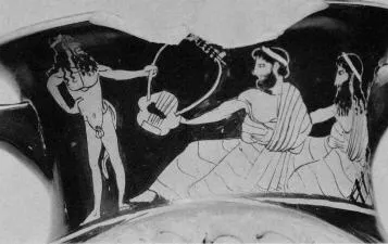 FIGURE VASE, KANTHAROS (ATHENIAN, RED-FIGURE)