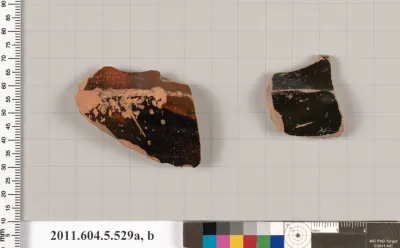 Terracotta fragments of kylikes (drinking cups)