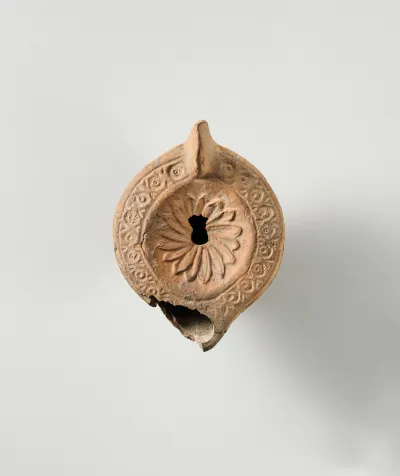 Terracotta oil lamp