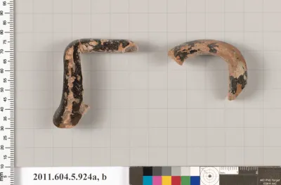 Terracotta fragments of a kylix (drinking cup)