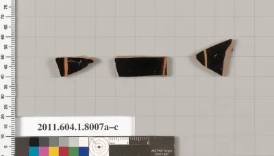 Terracotta fragments of kylikes (drinking cups)