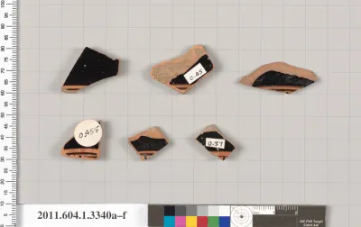 Terracotta fragments of kylikes (drinking cups)