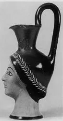 FIGURE VASE, OINOCHOE (ATHENIAN, RED-FIGURE)
