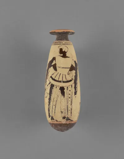 Attic White-Ground Alabastron with an Archer