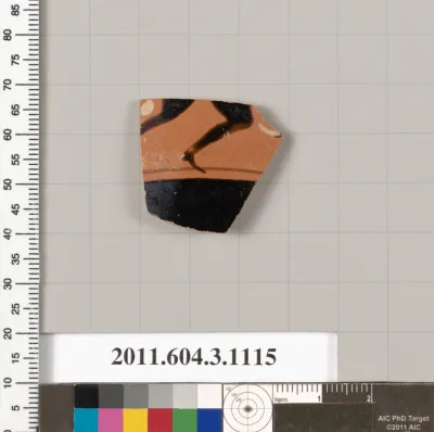 Terracotta fragment of a mastoid (drinking cup with narrow base) or a kyathos (cup-shaped ladle)