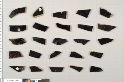 Terracotta fragments of kylikes (drinking cups)