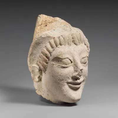 Terracotta head of a woman from a statue