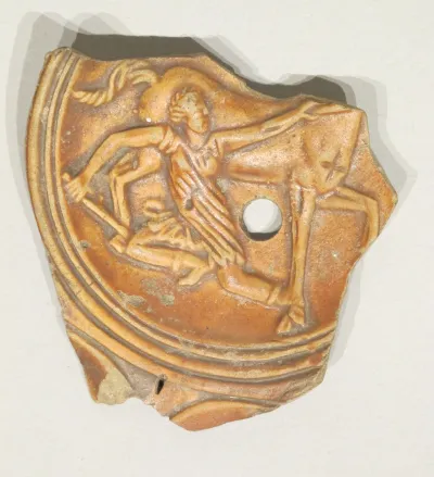 Terracotta oil lamp fragment