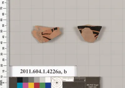 Terracotta fragments of kylikes (drinking cups)