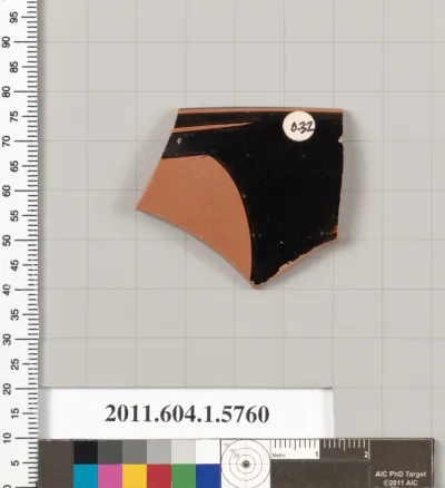 Terracotta rim fragment of a kylix: eye-cup (drinking cup)