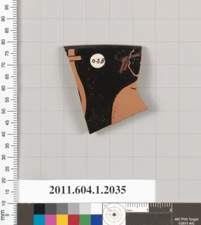 Terracotta rim fragment of a kylix (drinking cup)