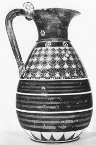 OLPE (PROTOCORINTHIAN, BLACK POLYCHROME)