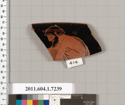 Terracotta rim fragment of a kylix (drinking cup)