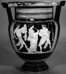 KRATER, COLUMN (ATHENIAN, RED-FIGURE)