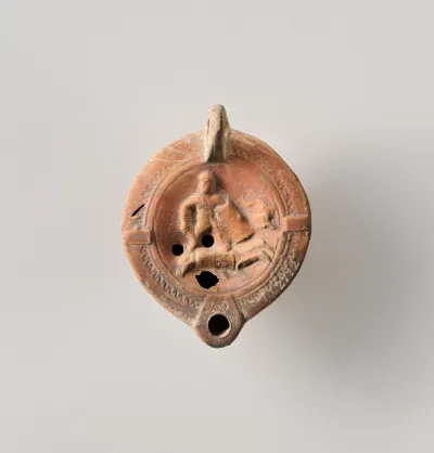Terracotta oil lamp