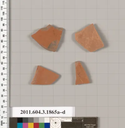 Terracotta fragments of kylikes: Band or lip cups (drinking cups)