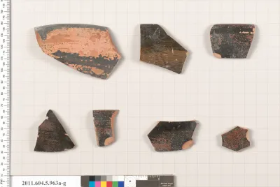 Terracotta fragments of a kylix (drinking cup)